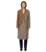 Brown Stripes Trench Coat 1