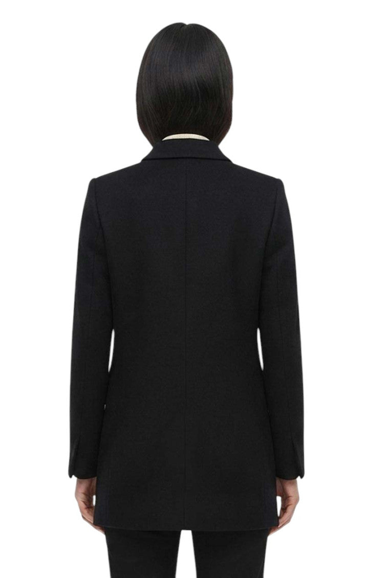 Black Notched Lapel Blazer 2