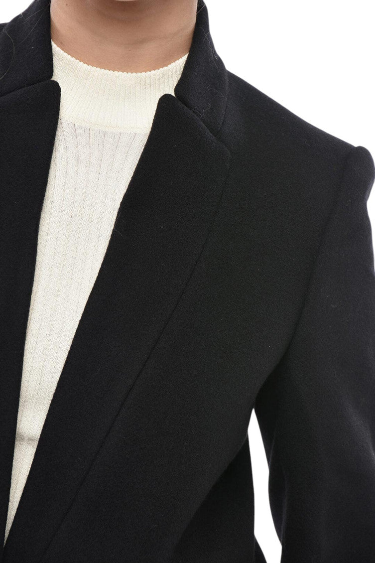 Black Notched Lapel Blazer 3