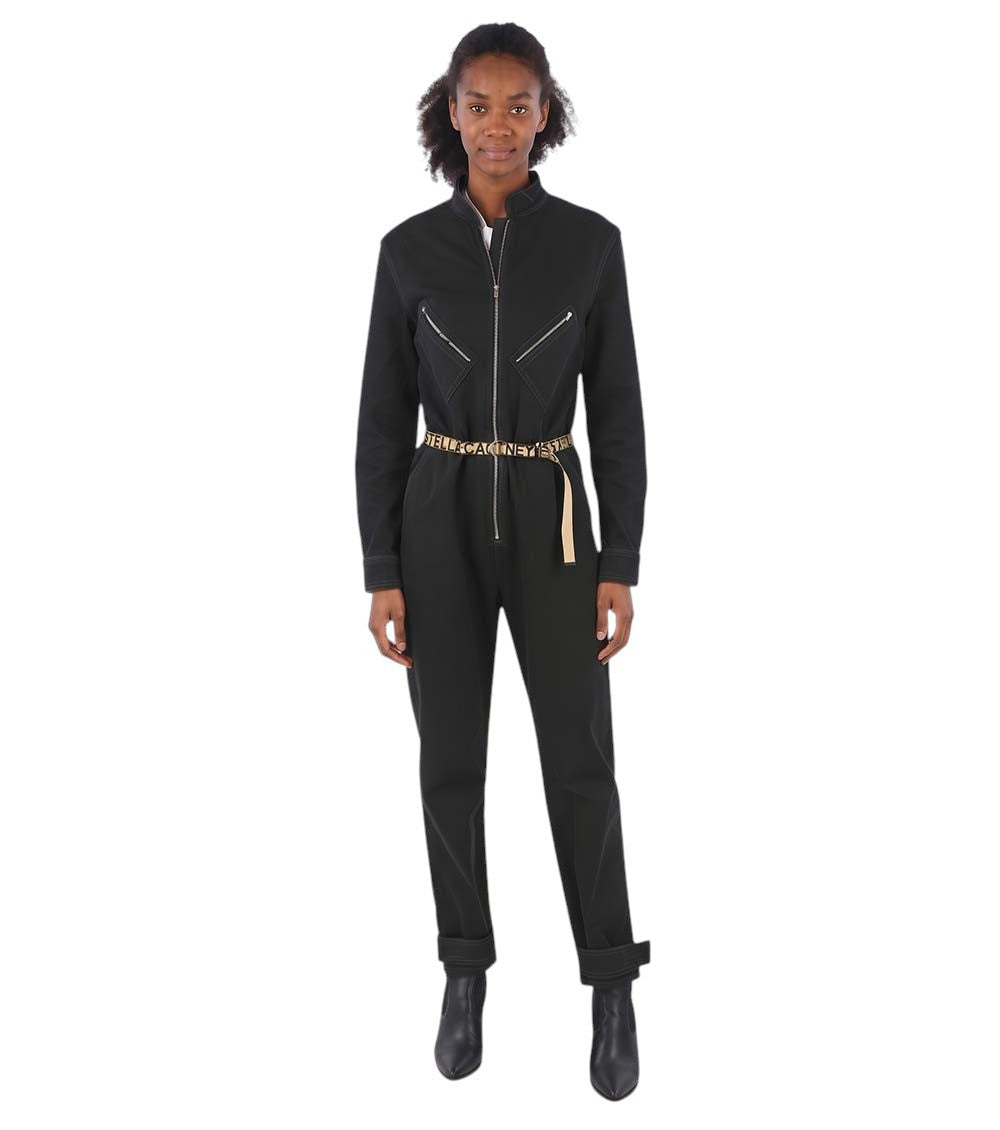 Black Band Collar Jumpsuit 1