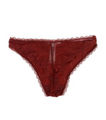 Red Lace Bikini Bottom Swimwear 1