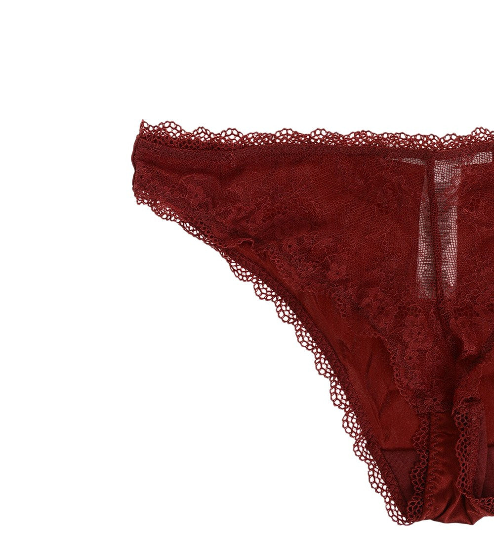 Red Lace Bikini Bottom Swimwear 2