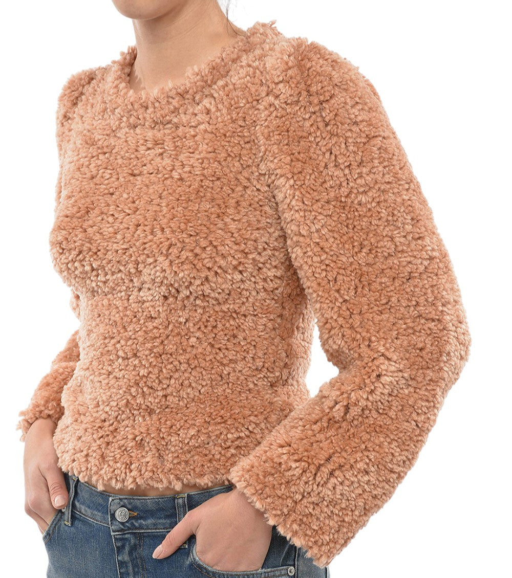 Brown Textured Crew Neck Sweater 3