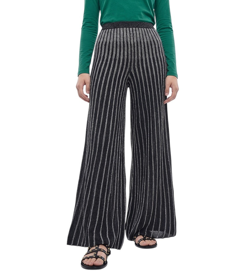 Black Embellished Flared Pants 1
