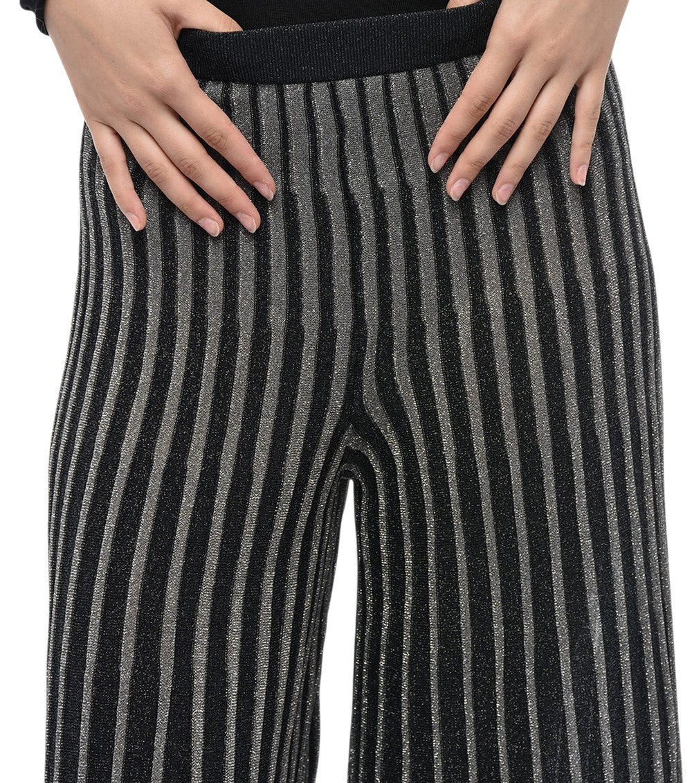 Black Embellished Flared Pants 3