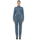 Blue Shirt Collar Jumpsuit 1