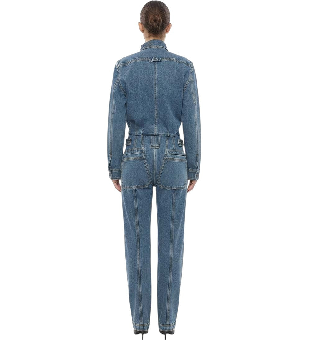 Blue Shirt Collar Jumpsuit 2