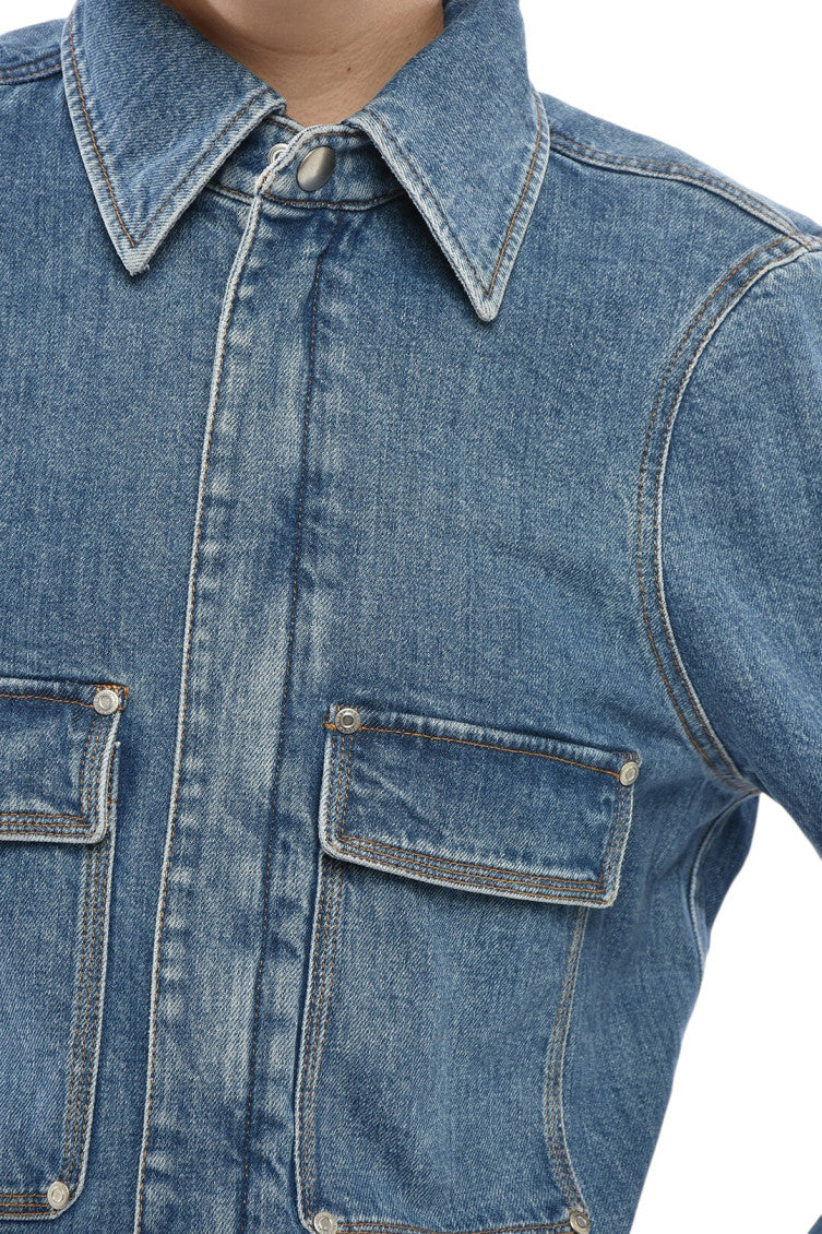 Blue Shirt Collar Jumpsuit 3