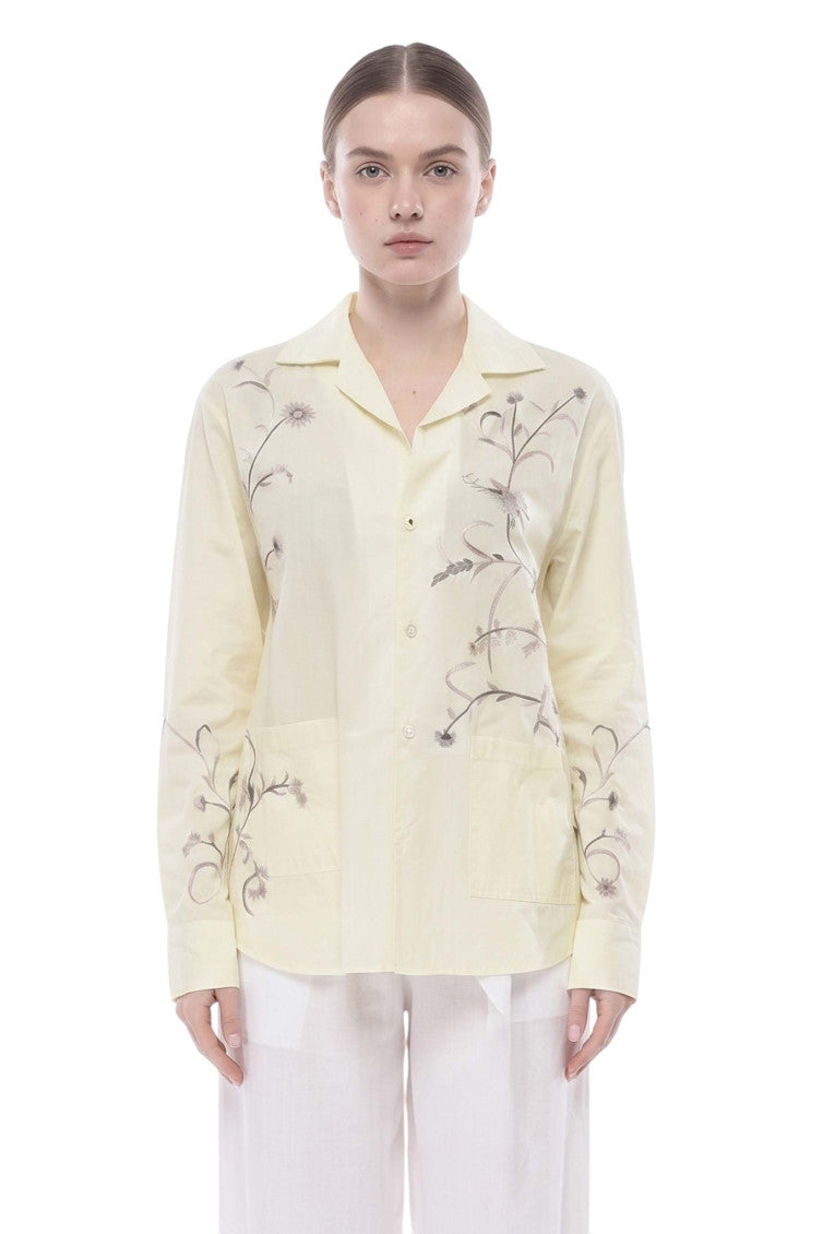 Light Yellow Embroidered Shirt 1