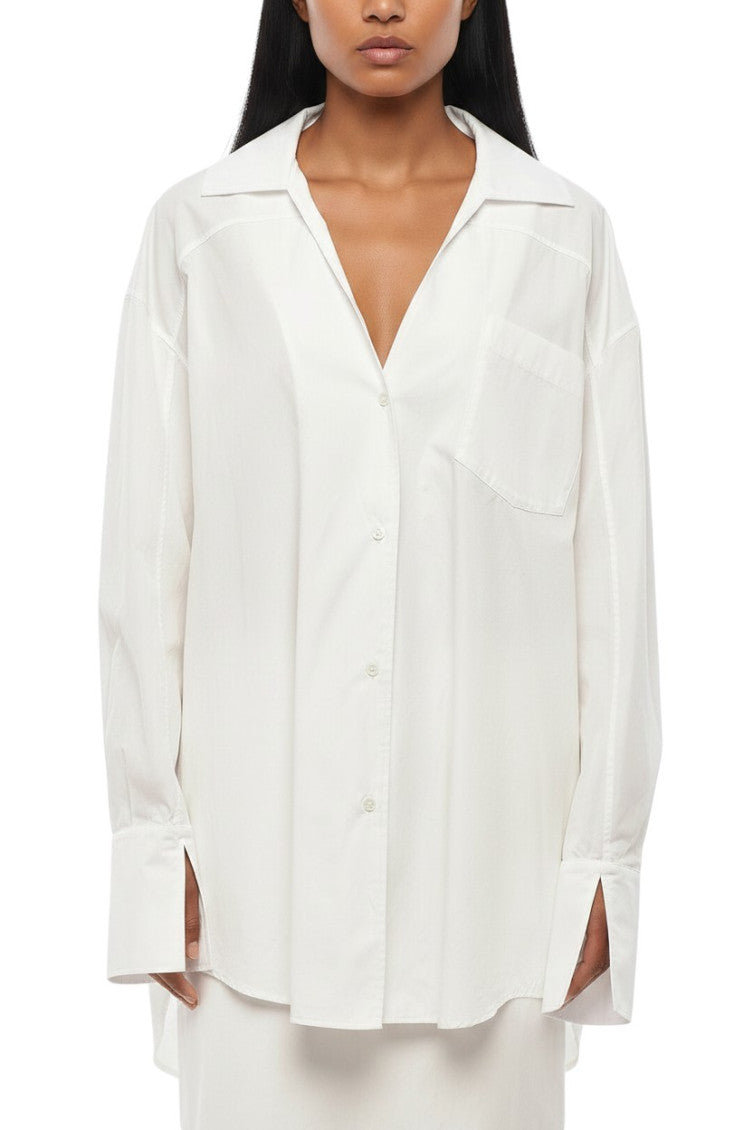 White Oversized Solid Shirt 1