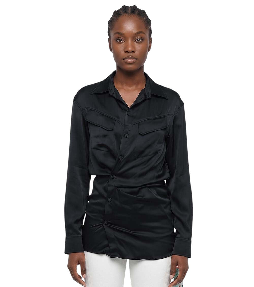 Black Slim Solid Shirt 1