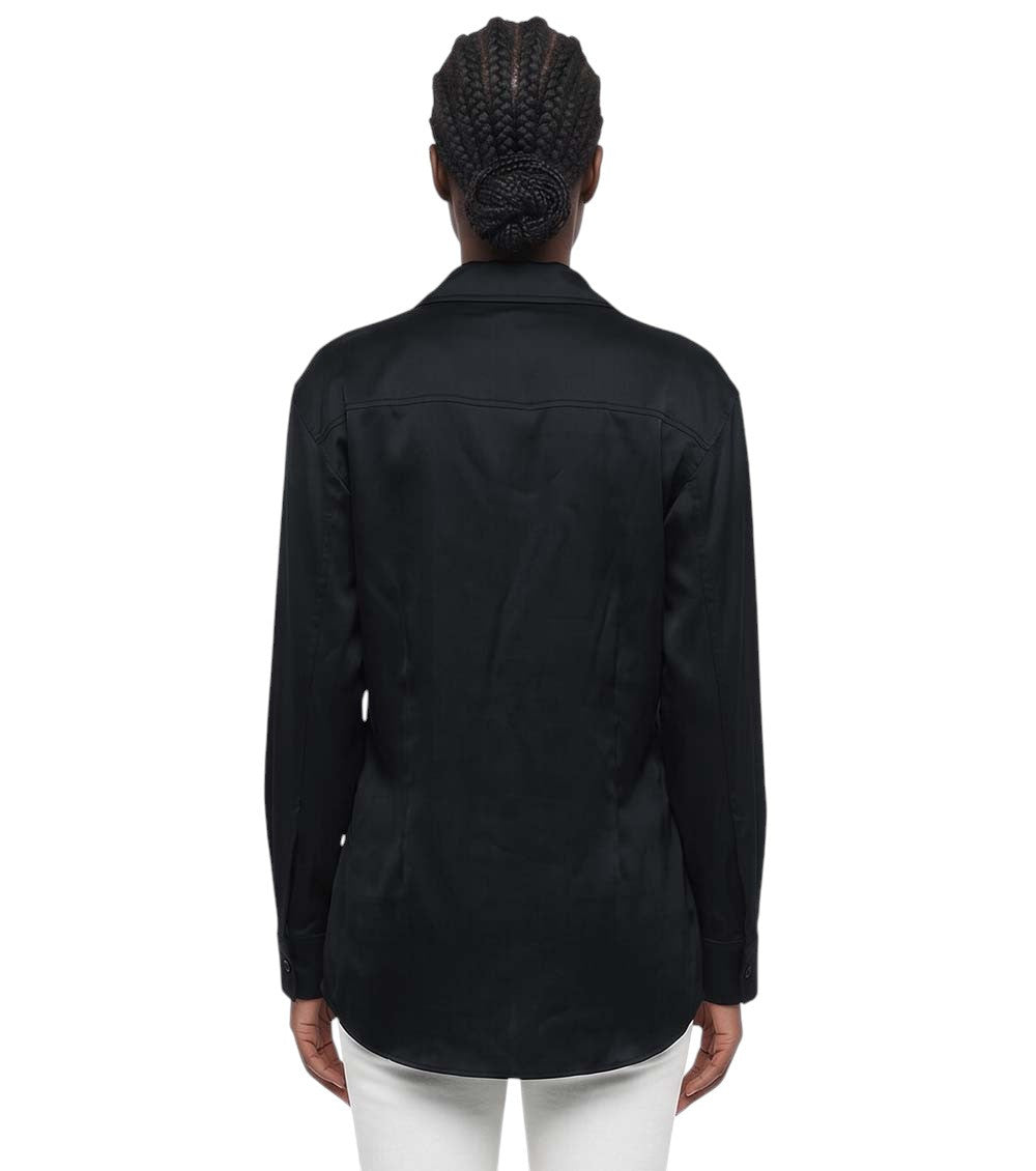 Black Slim Solid Shirt 2