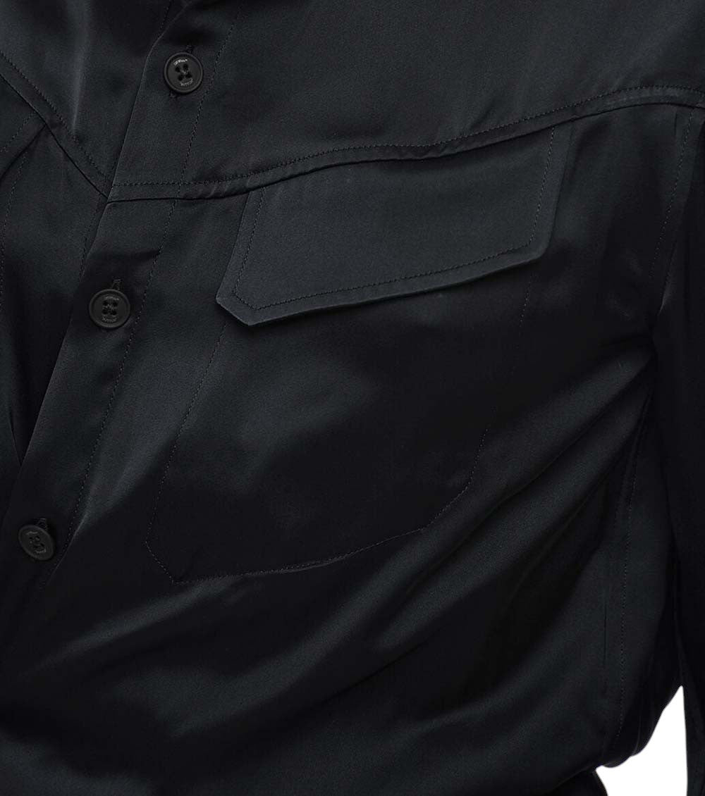 Black Slim Solid Shirt 3