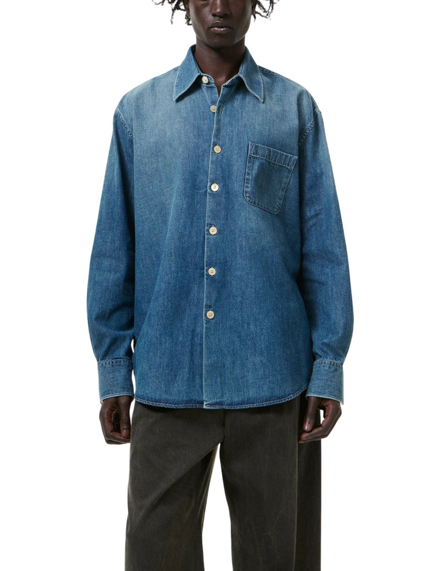 Blue Oversized Denim Shirt 2