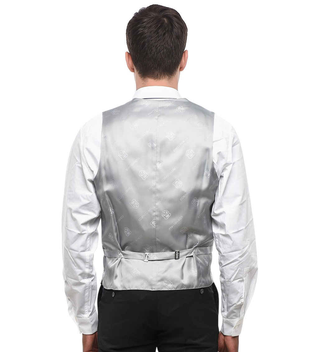 Silver V Neck Waistcoat 2