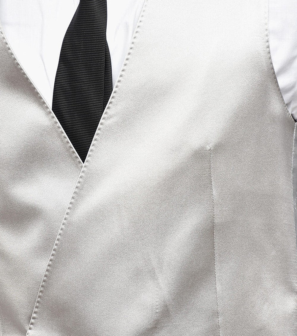 Silver V Neck Waistcoat 3