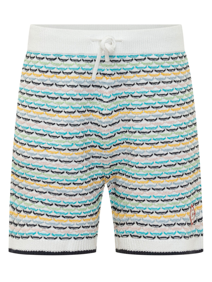 White Regular Knitted Shorts 1
