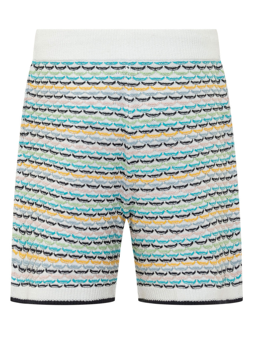 White Regular Knitted Shorts 2