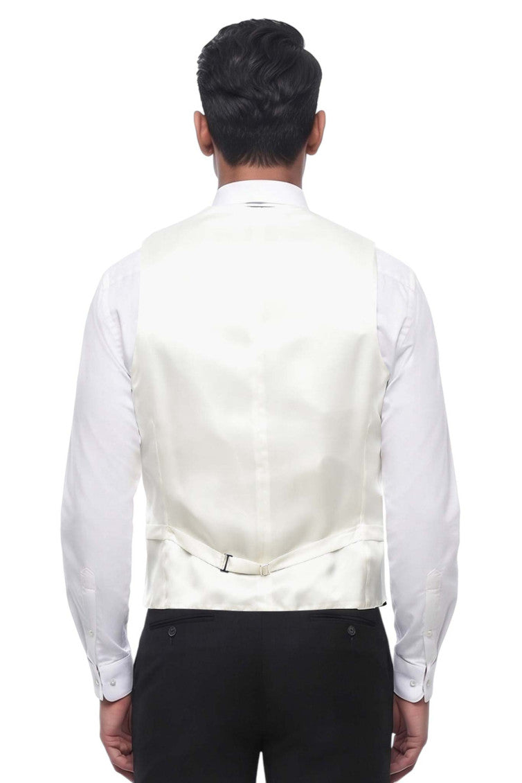 Off White V Neck Waistcoat 2