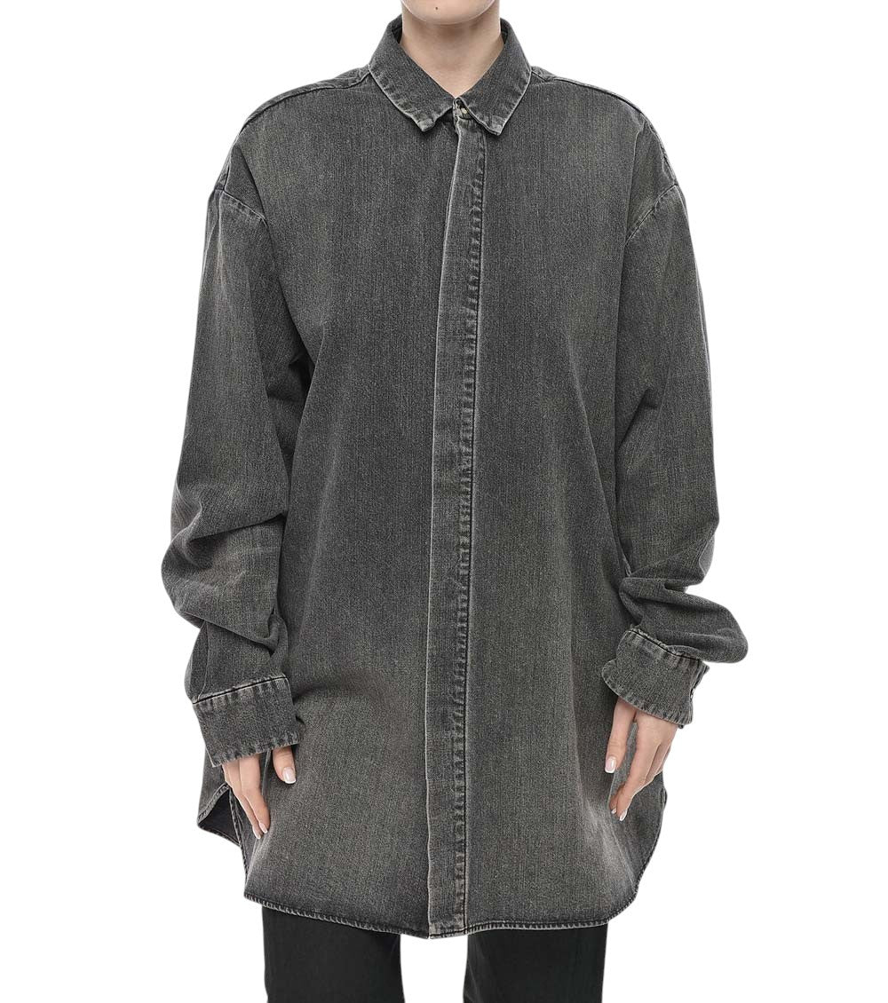 Black Oversized Solid Shirt 1