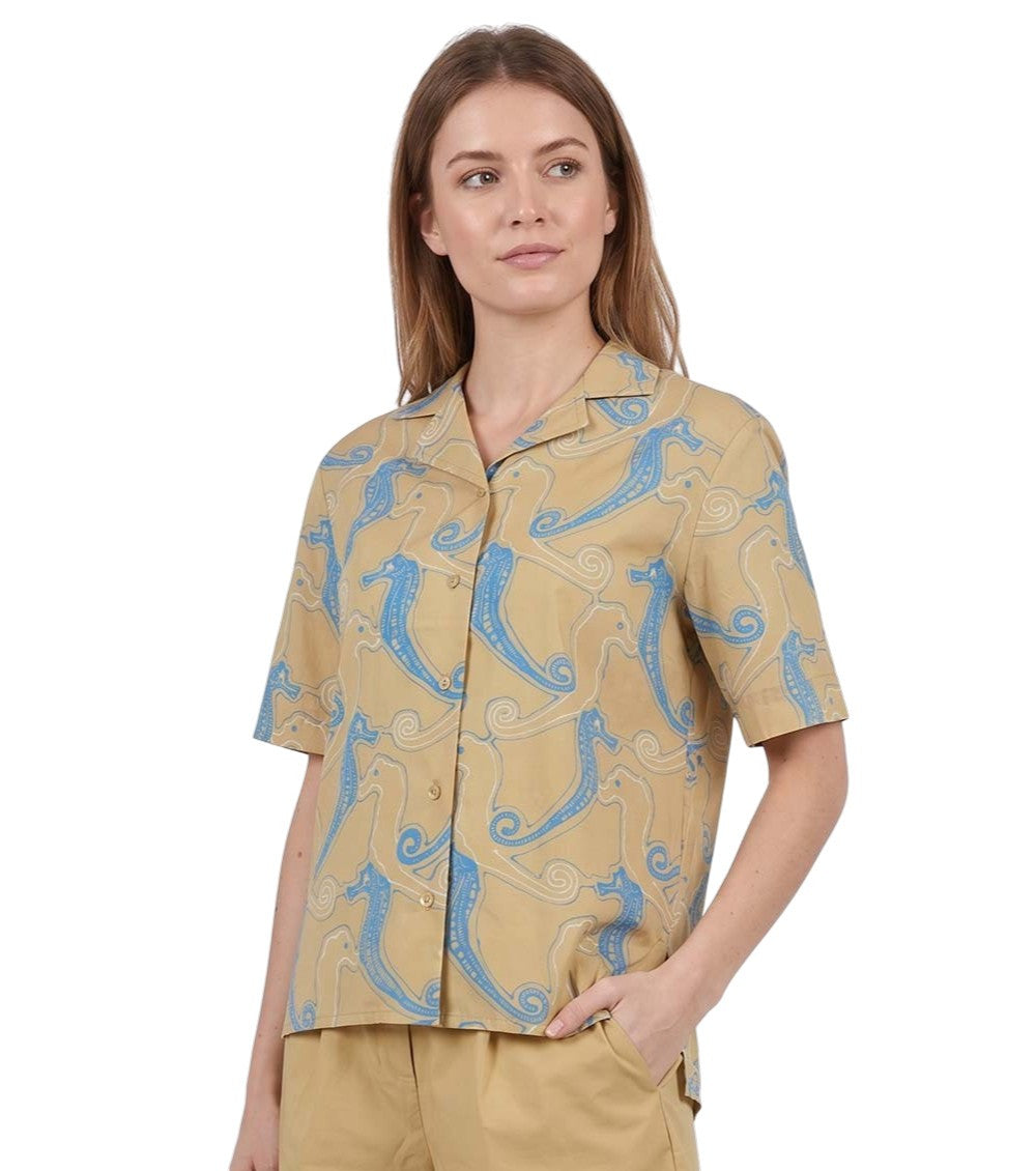 Beige Relaxed Printed Shirt 1