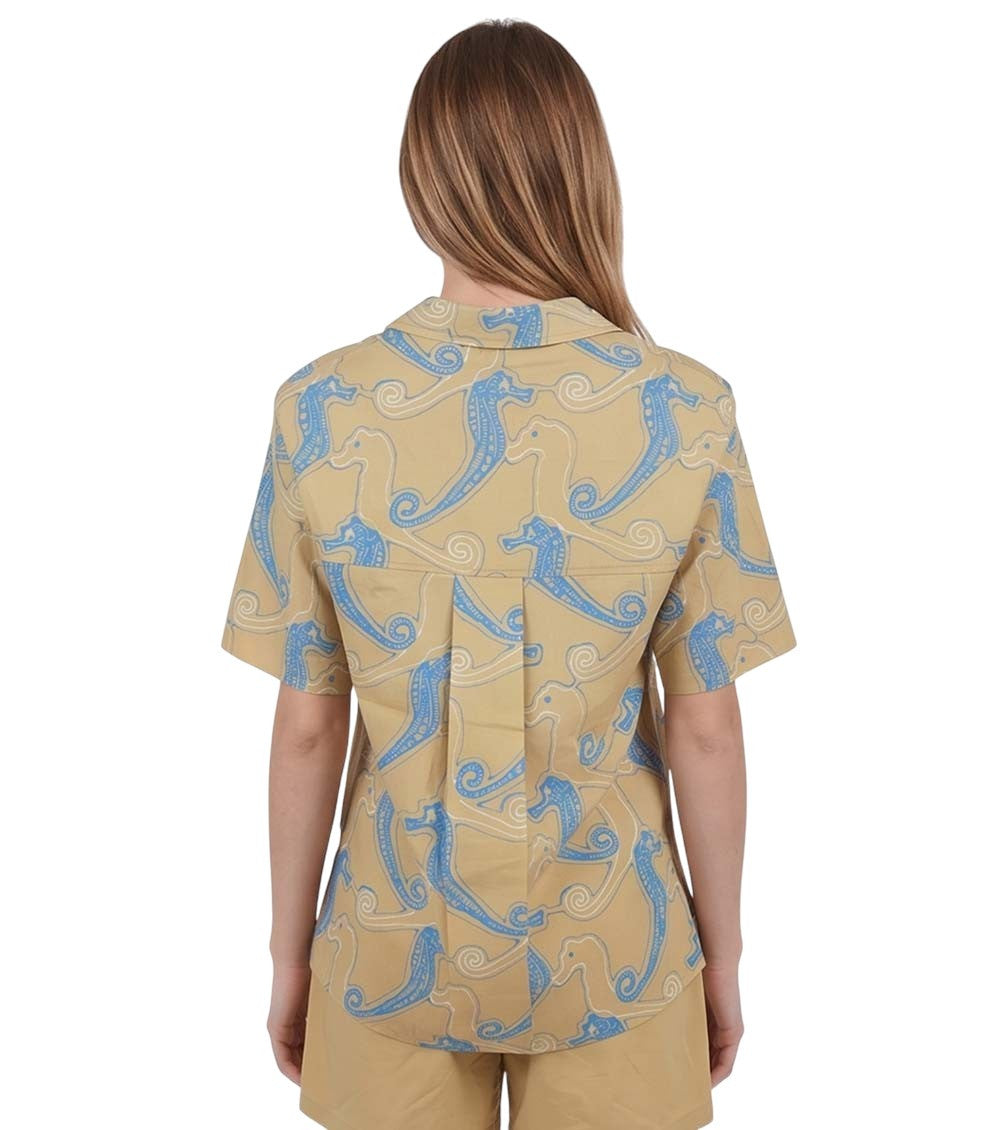 Beige Relaxed Printed Shirt 2