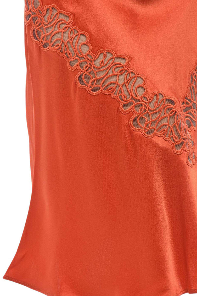Orange Lace Midi Skirt 3
