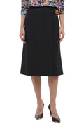 Black Solid Midi Skirt 1
