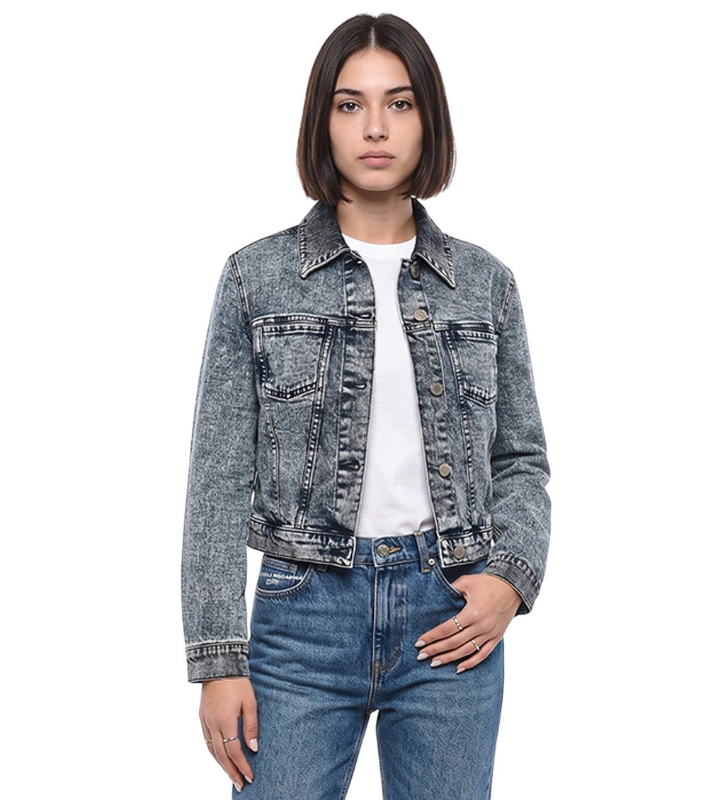 Grey Textured Shirt Collar Jacket 1