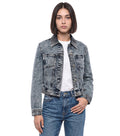 Grey Textured Shirt Collar Jacket 1