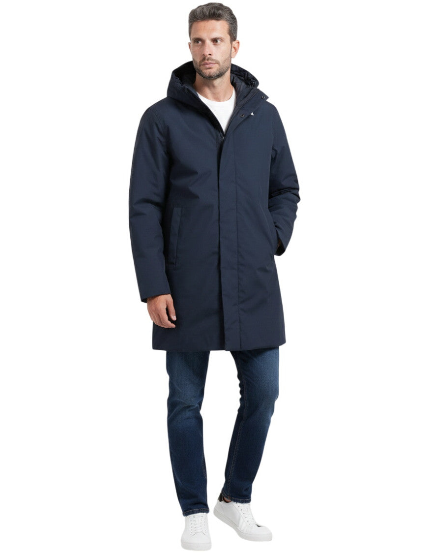 Blue Hooded Parka Jacket 1