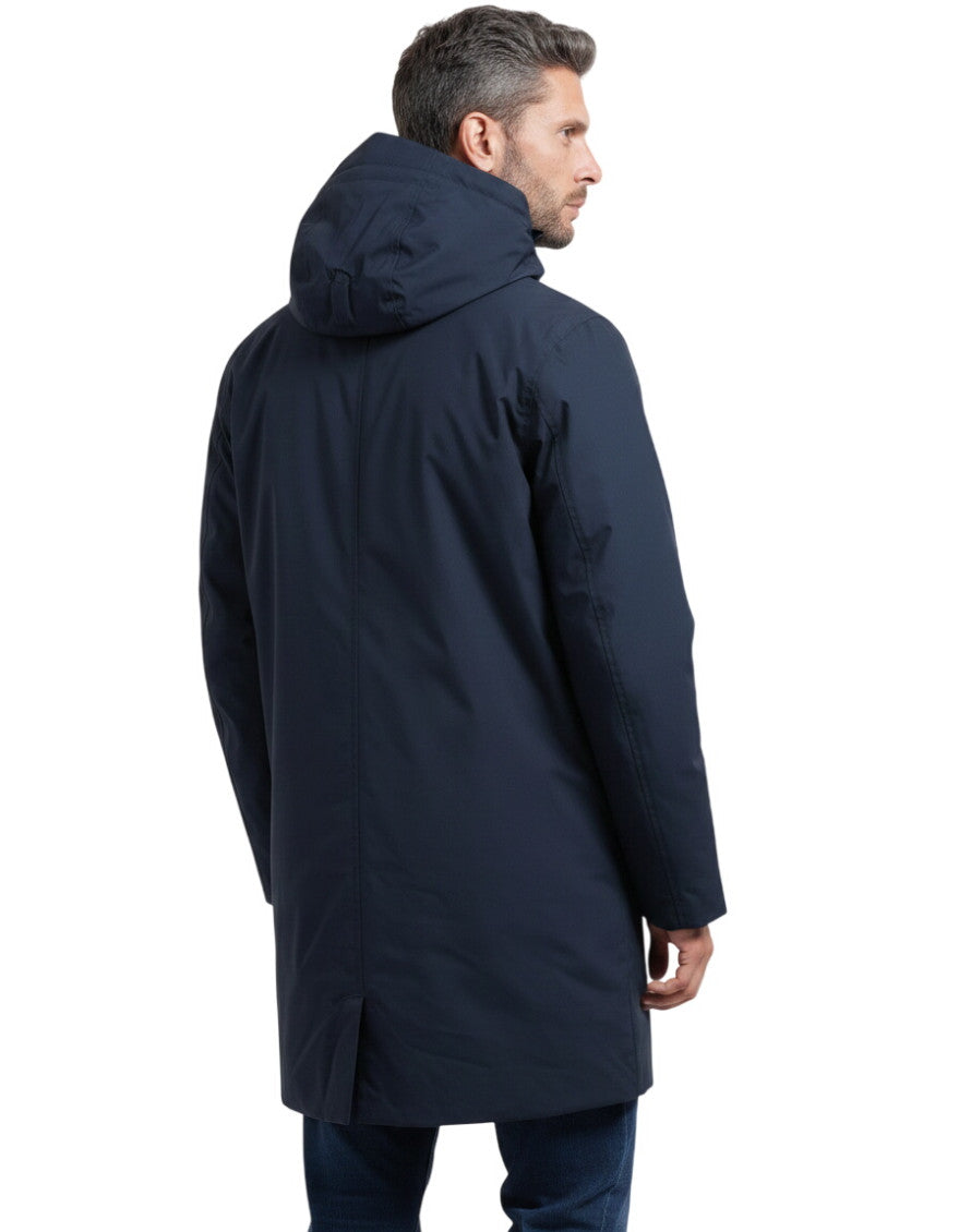 Blue Hooded Parka Jacket 2