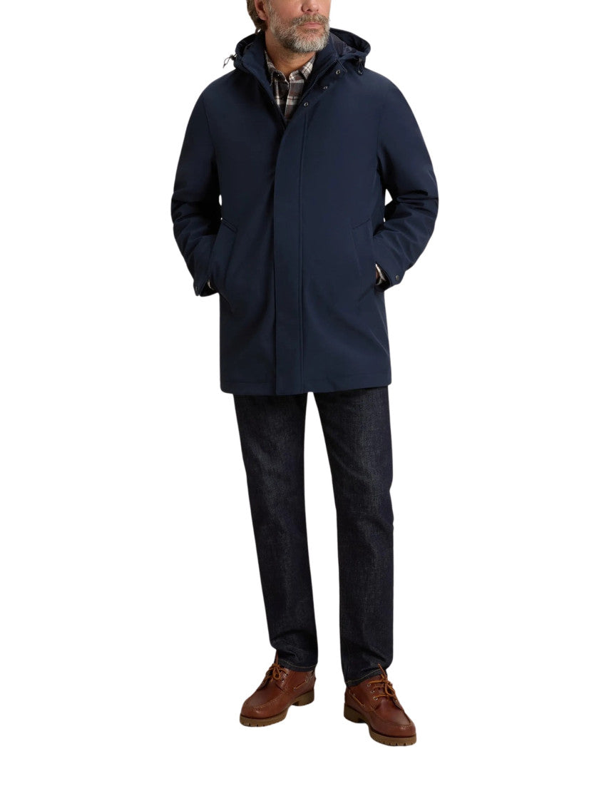 Navy Blue Hood Parka Jacket 1