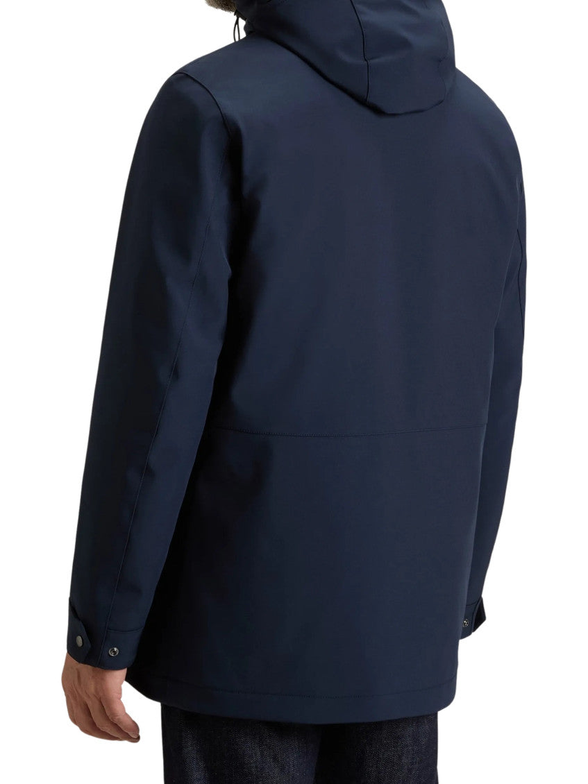 Navy Blue Hood Parka Jacket 2