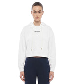 White Logo Hood Hoodie 1