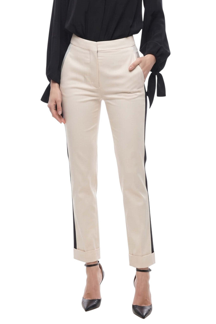 Off White Slim Flat Front Pants 1