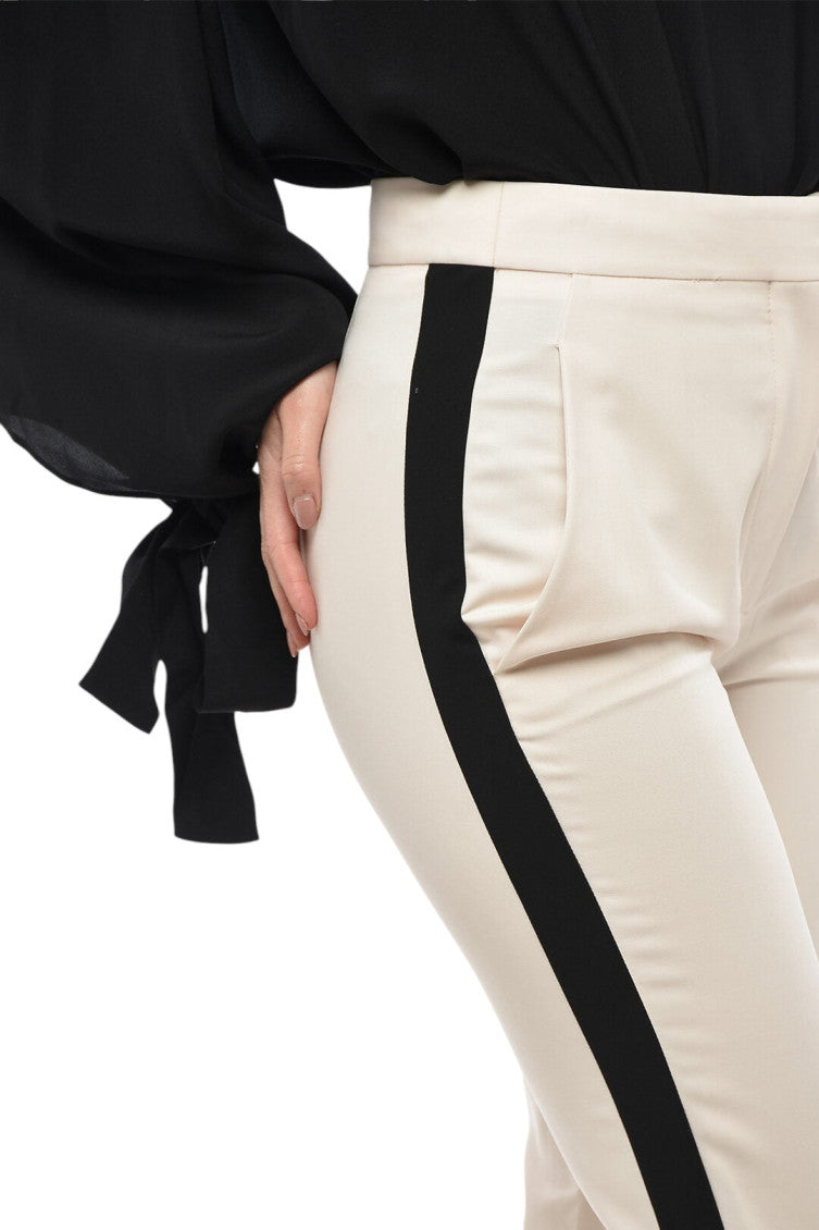 Off White Slim Flat Front Pants 3