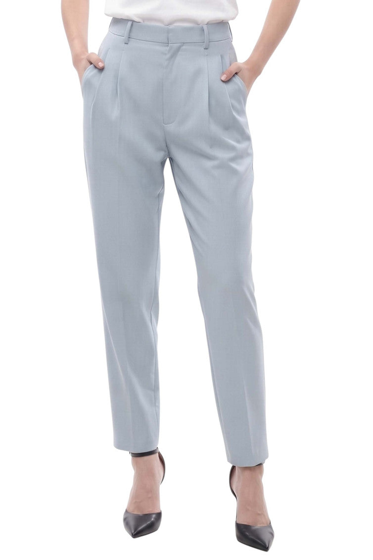Sky Blue Tapered Pleated Pant 1