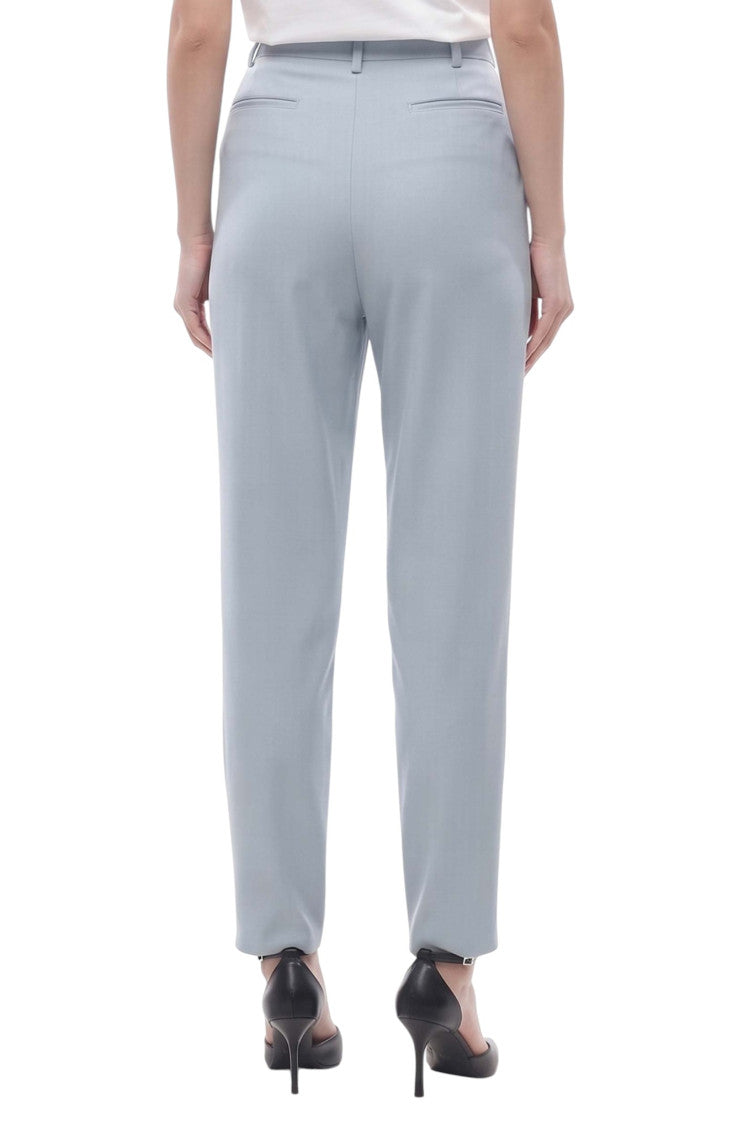 Sky Blue Tapered Pleated Pant 3