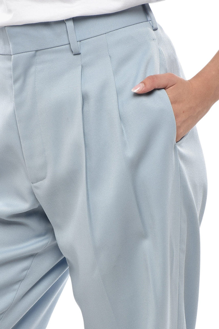 Sky Blue Tapered Pleated Pant 4