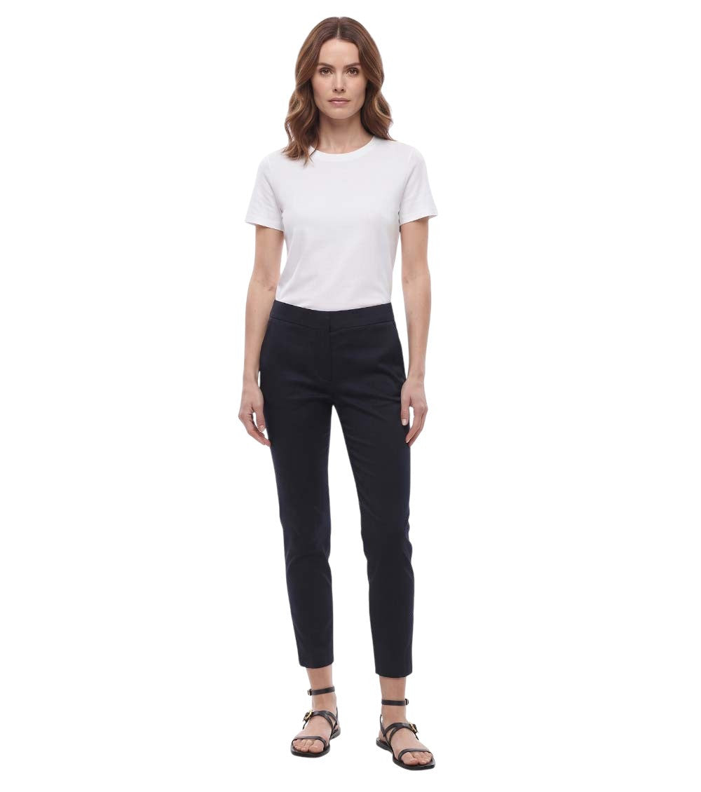 Navy Blue Slim Flat Front Pants 4