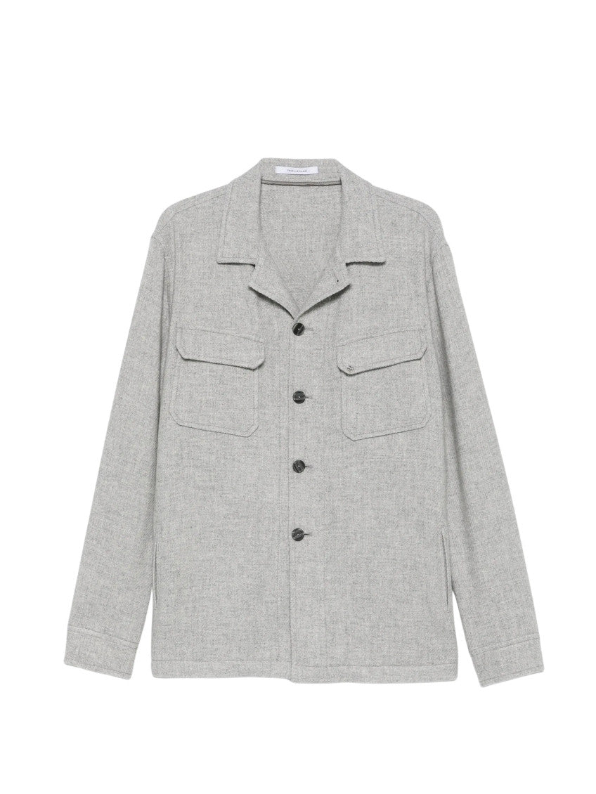 Light Grey Textured  Shirt Jacket 1