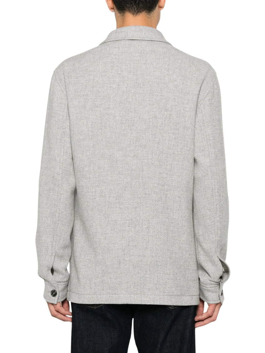 Light Grey Textured  Shirt Jacket 3