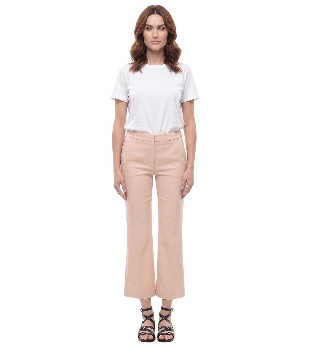 Light Pink Bootcut Flat Front Pants 3