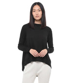 Black Solid Crew Neck Sweater 1