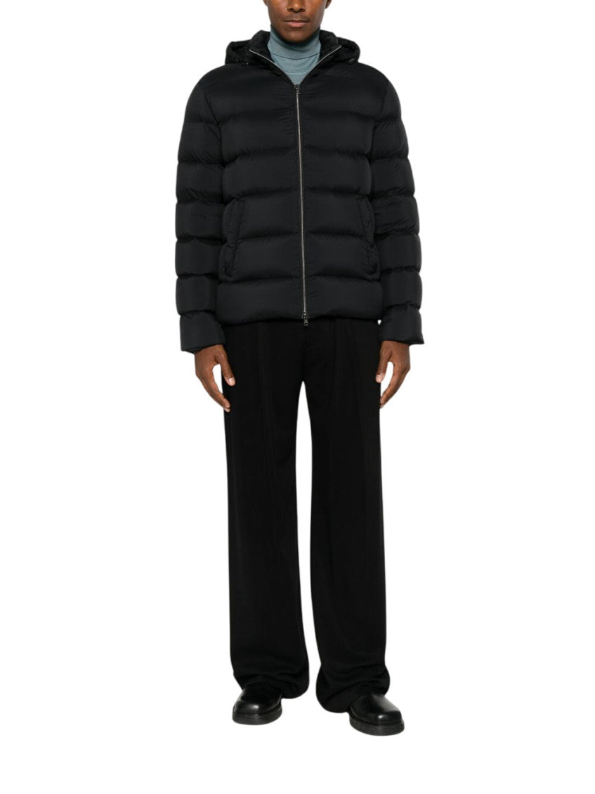 Black Quilted Hood Jacket 1