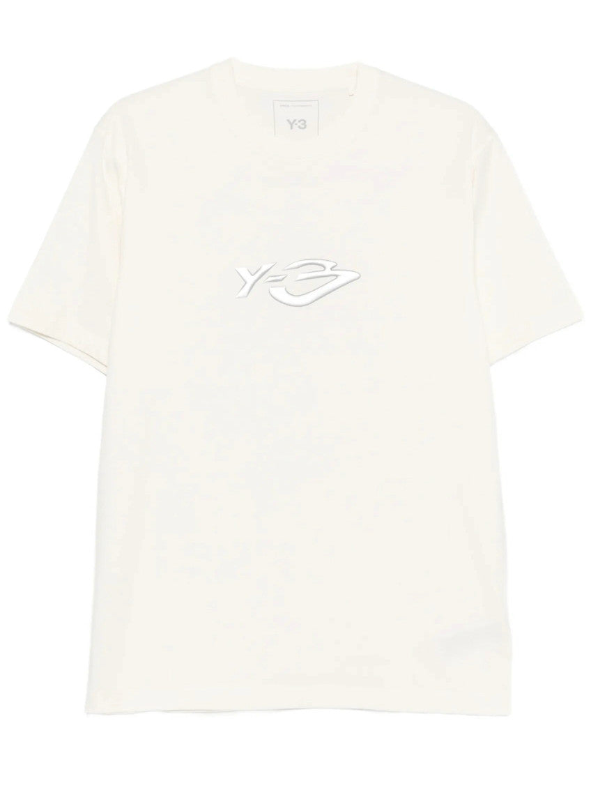 Beige Logo Crew Neck T-Shirt 1