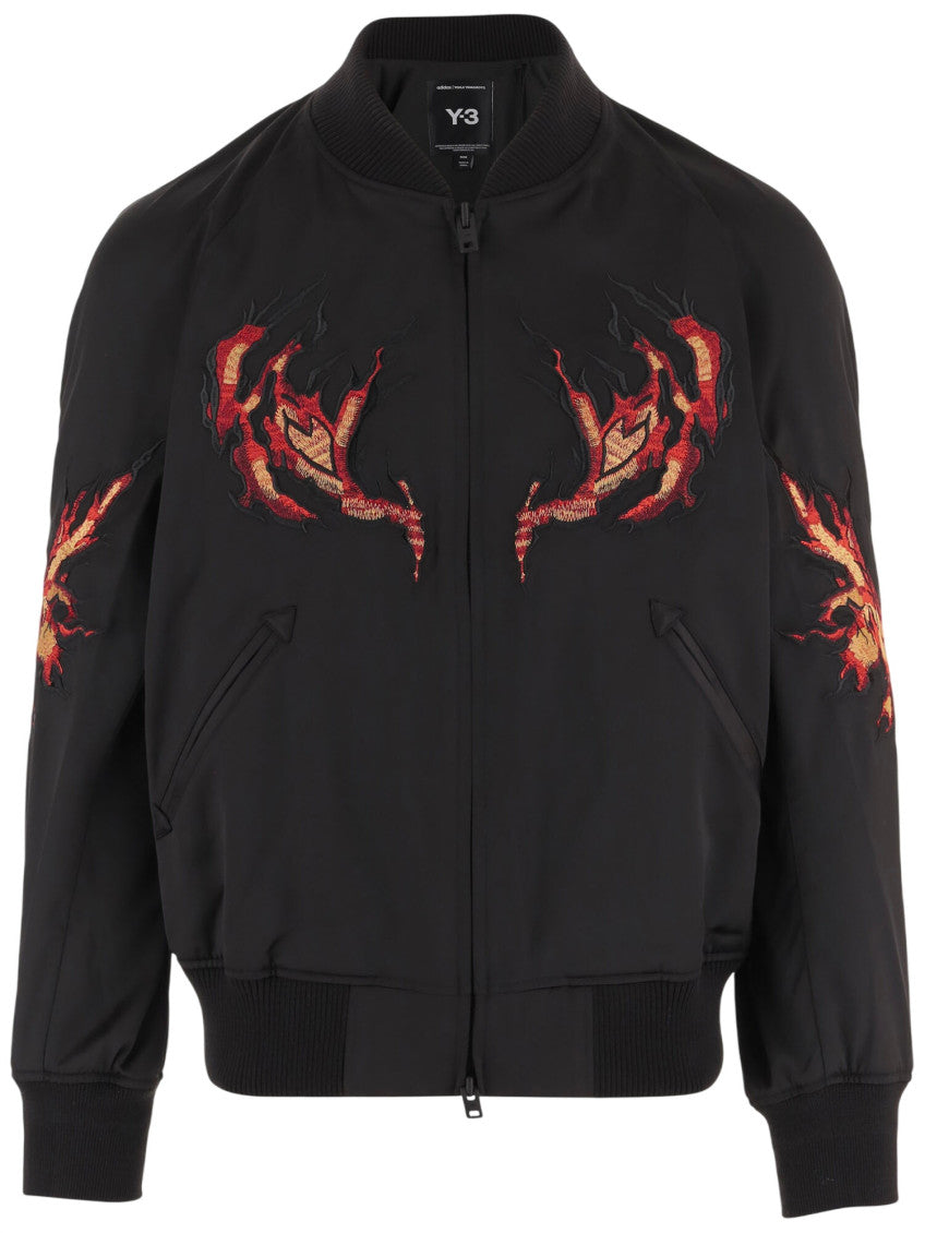 Black Graphic Bomber Jacket 1