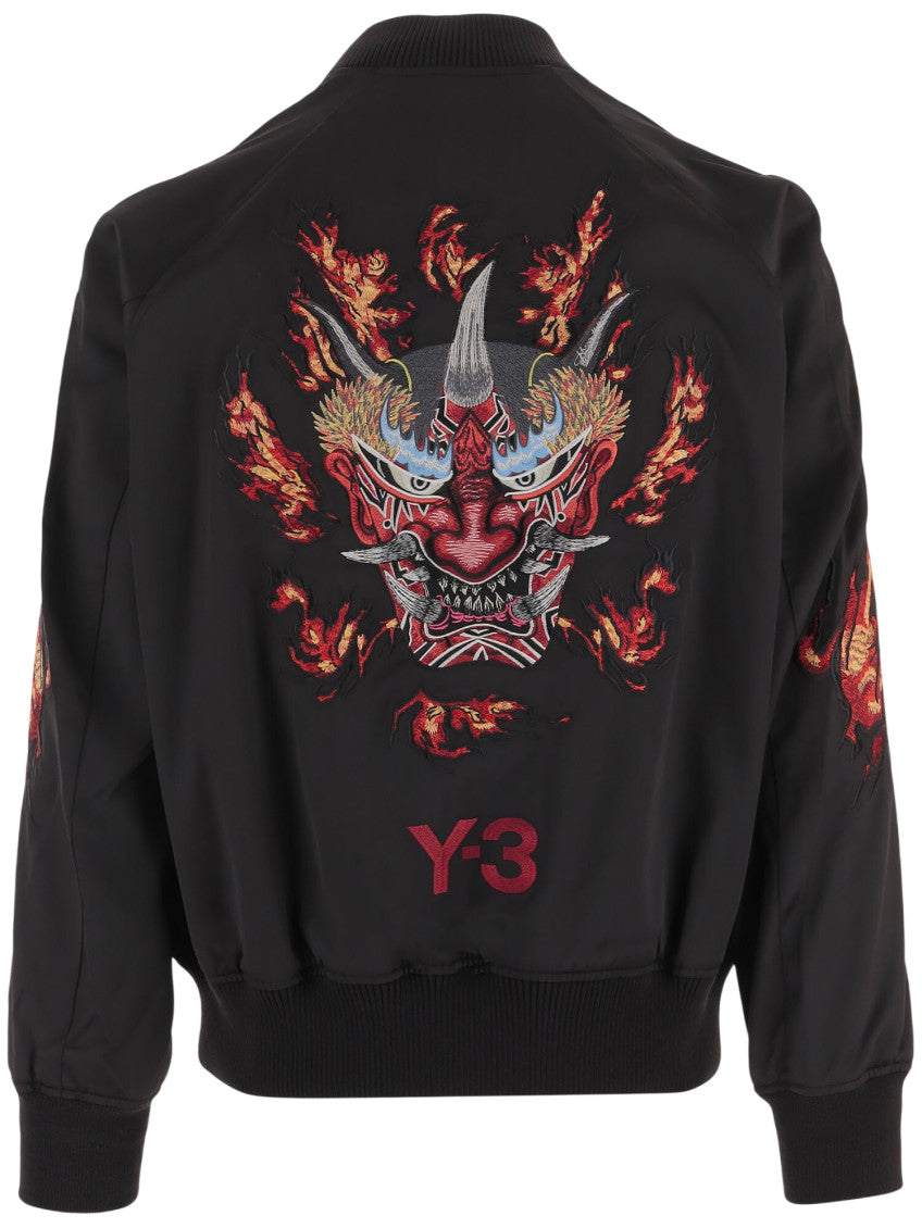 Black Graphic Bomber Jacket 2