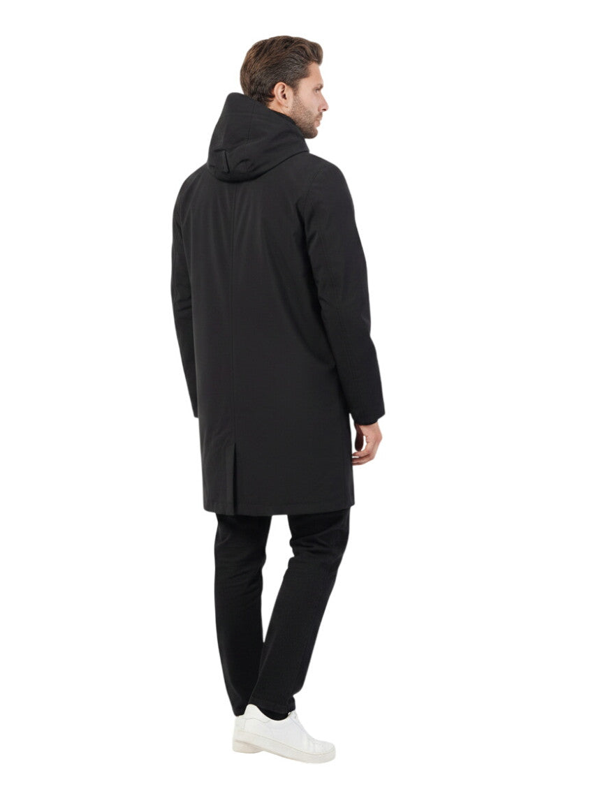 Black Hooded Parka Jacket 2